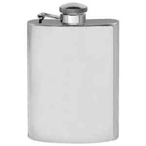 4oz Pewter Hip Flask With Hinged Captive Top