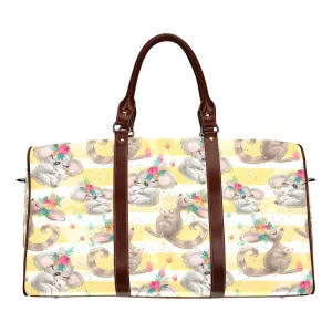 Australian Animals Koala & Kangaroo Candy Stripe Waterproof Travel Bag/Small (Model 1639)