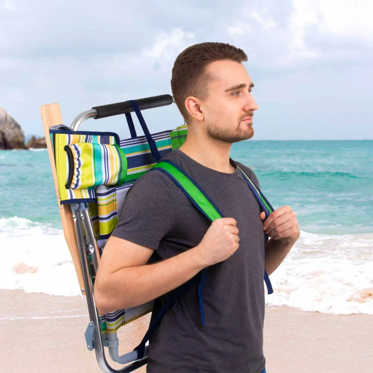 Backpack Beach Chair with Headrest