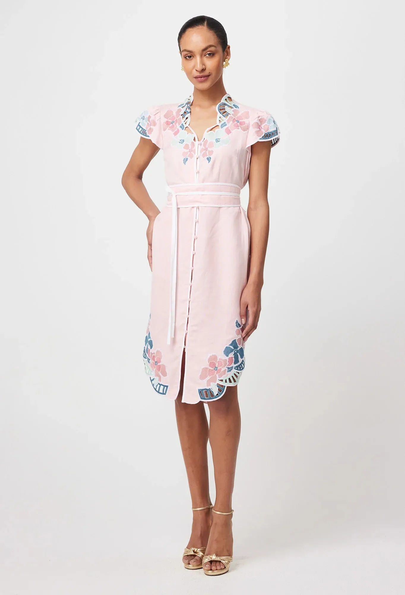 Ballou Placement Embroidered Dress