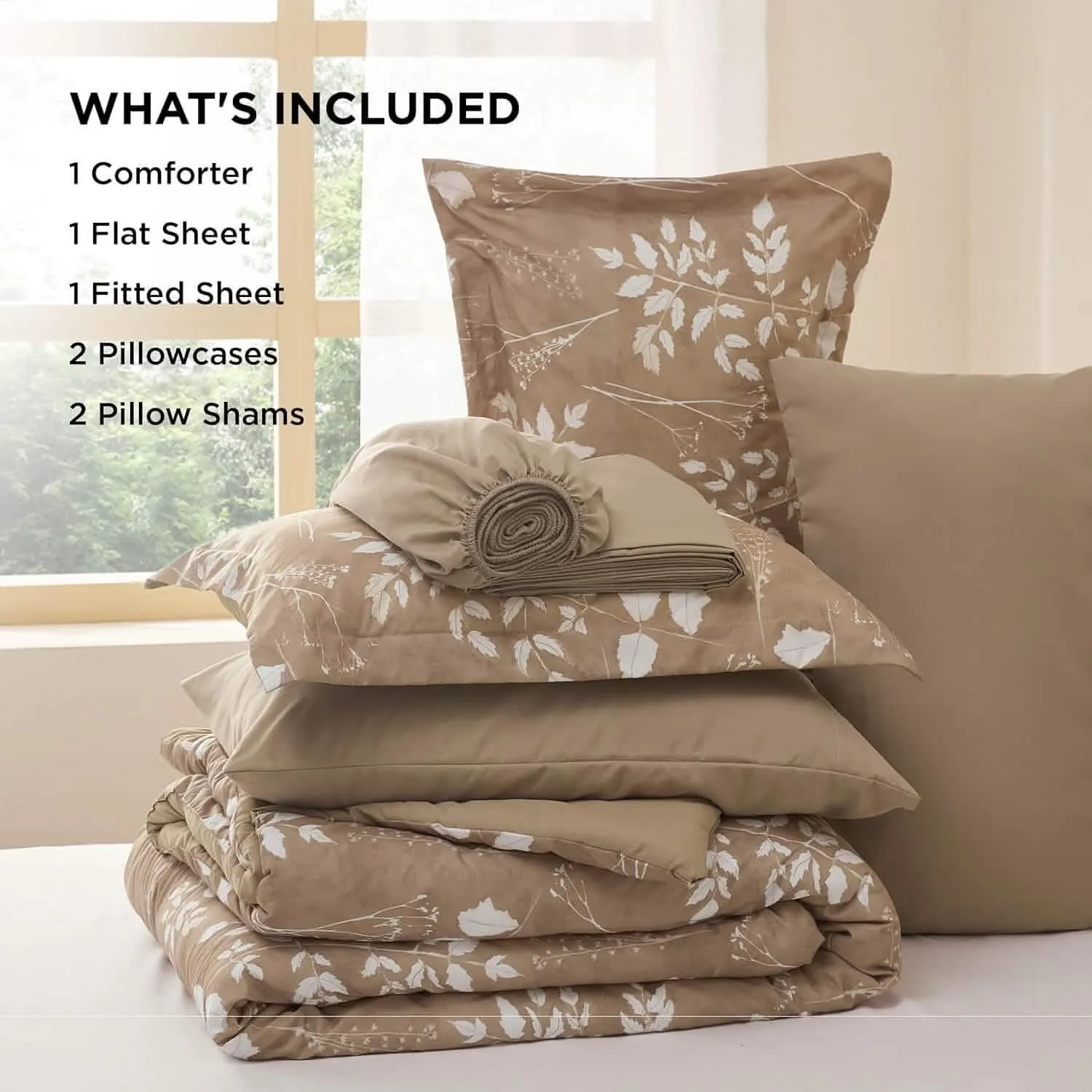 Bedsure Elegant Floral Comforter Sets