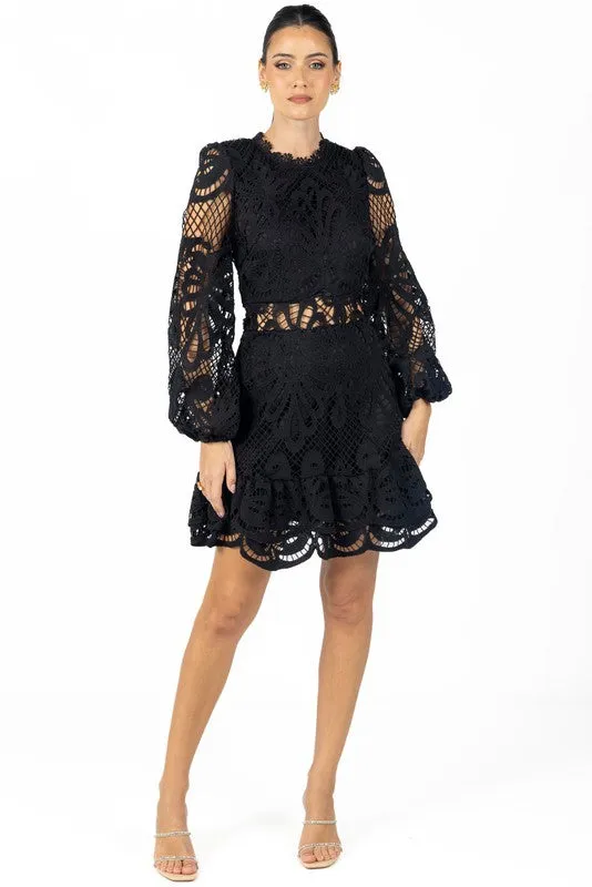 Black Miranda Black Lace Mini Dress Sale Price