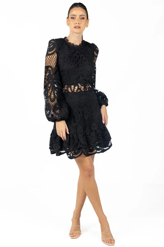 Black Miranda Black Lace Mini Dress Sale Price