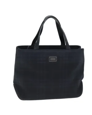 Black Nylon Hand Bag with Nova Check Pattern - Authentic (73147)