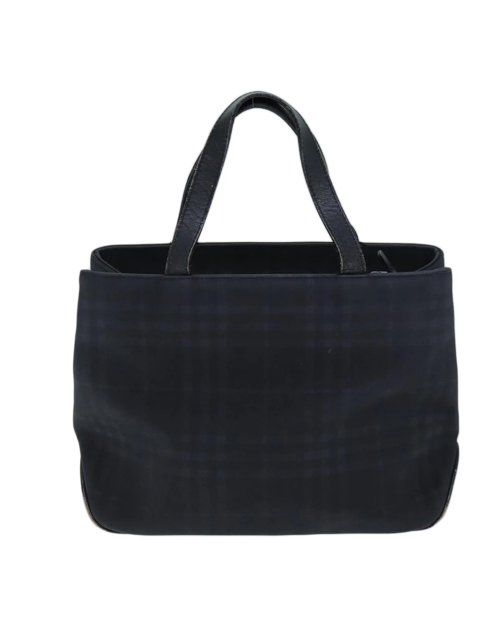 Black Nylon Hand Bag with Nova Check Pattern - Authentic (73147)