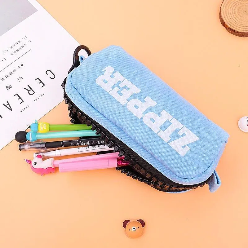 Canvas Pencil Case Large Capacity Pencil Case ZIPPER Pencil Case Solid Color Pencil Case Zipper Pencil Case Pencil Bag Storage Bag Cosmetic Bag NP-H7TAF-156