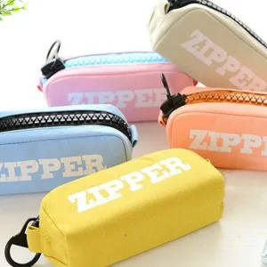 Canvas Pencil Case Large Capacity Pencil Case ZIPPER Pencil Case Solid Color Pencil Case Zipper Pencil Case Pencil Bag Storage Bag Cosmetic Bag NP-H7TAF-156