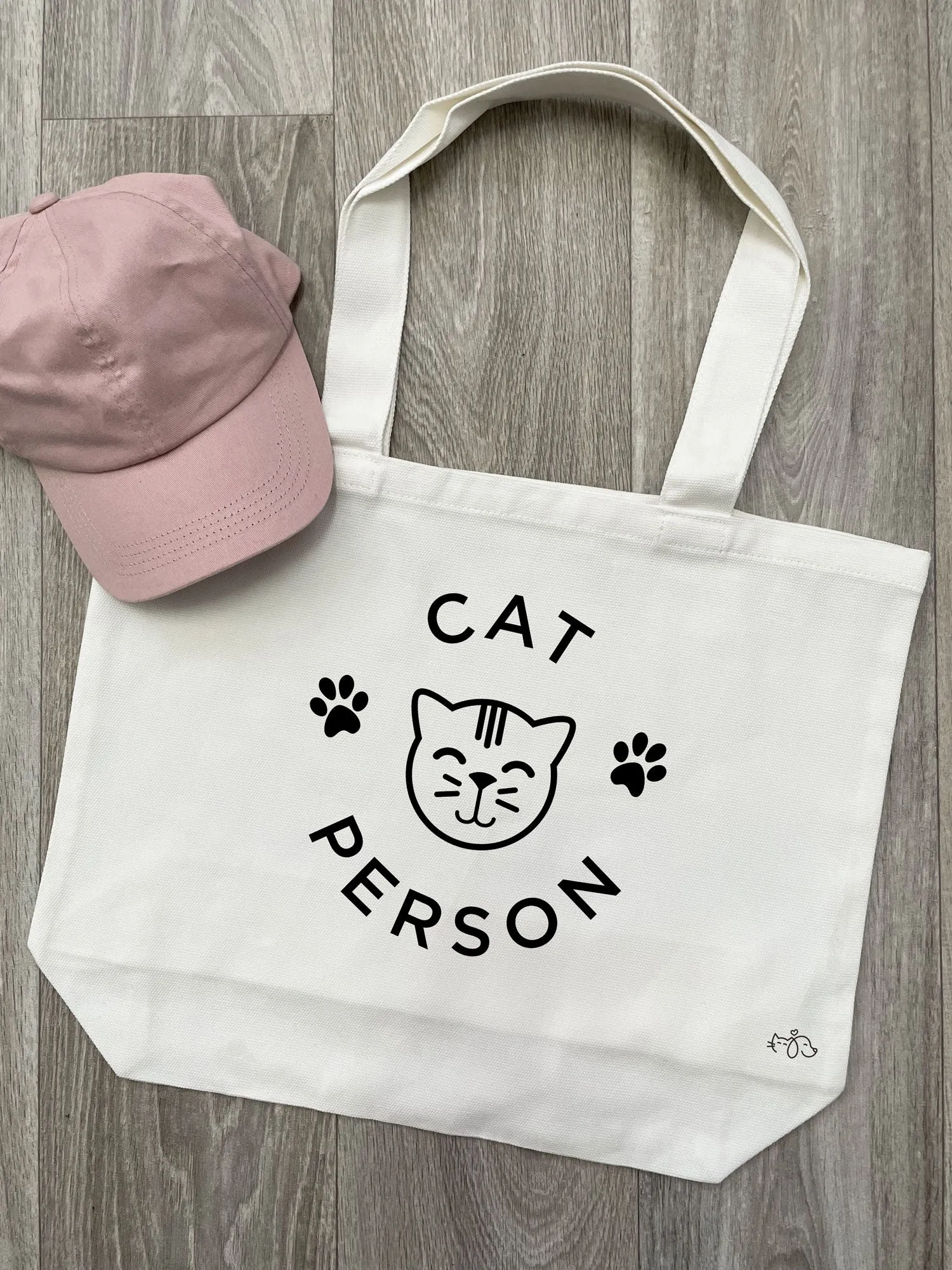 Cat Person Cotton Canvas Shoulder Tote Bag