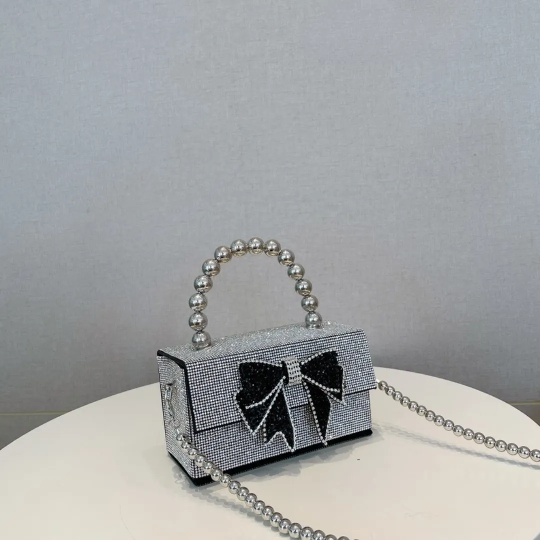 Celia Pearl Chain Bow Crossbody Bag