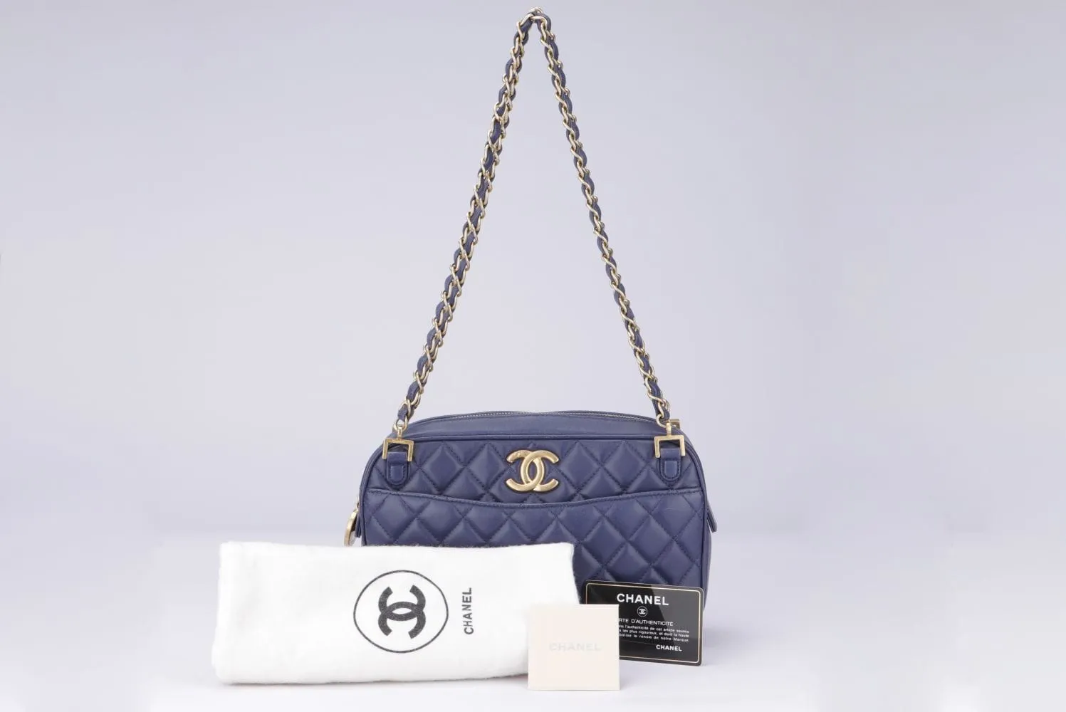 Chanel Indigo Blue Lambskin Camera Bag