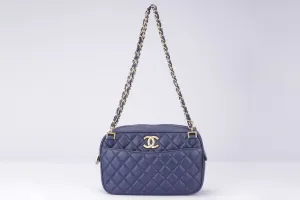 Chanel Indigo Blue Lambskin Camera Bag