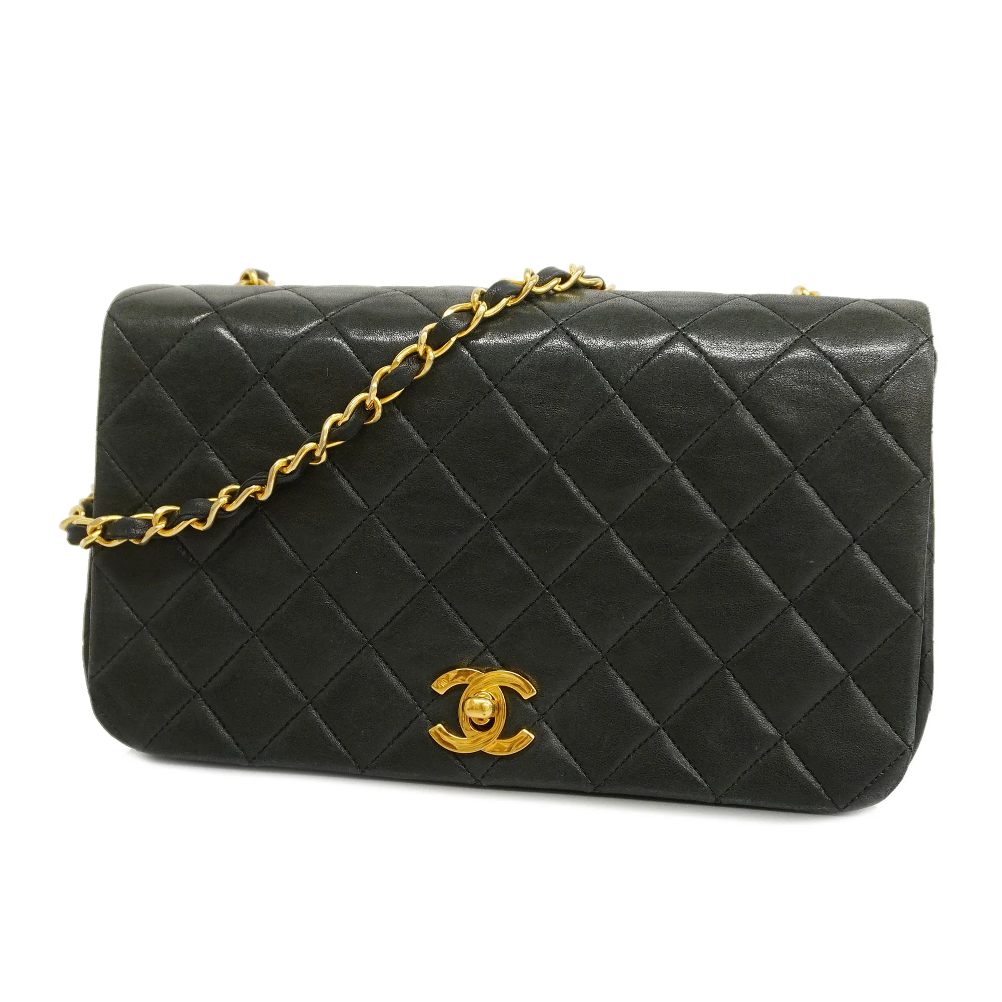 CHANEL  Matelasse Diana Flap Single Chain Lambskin Women's Leather Shoulder