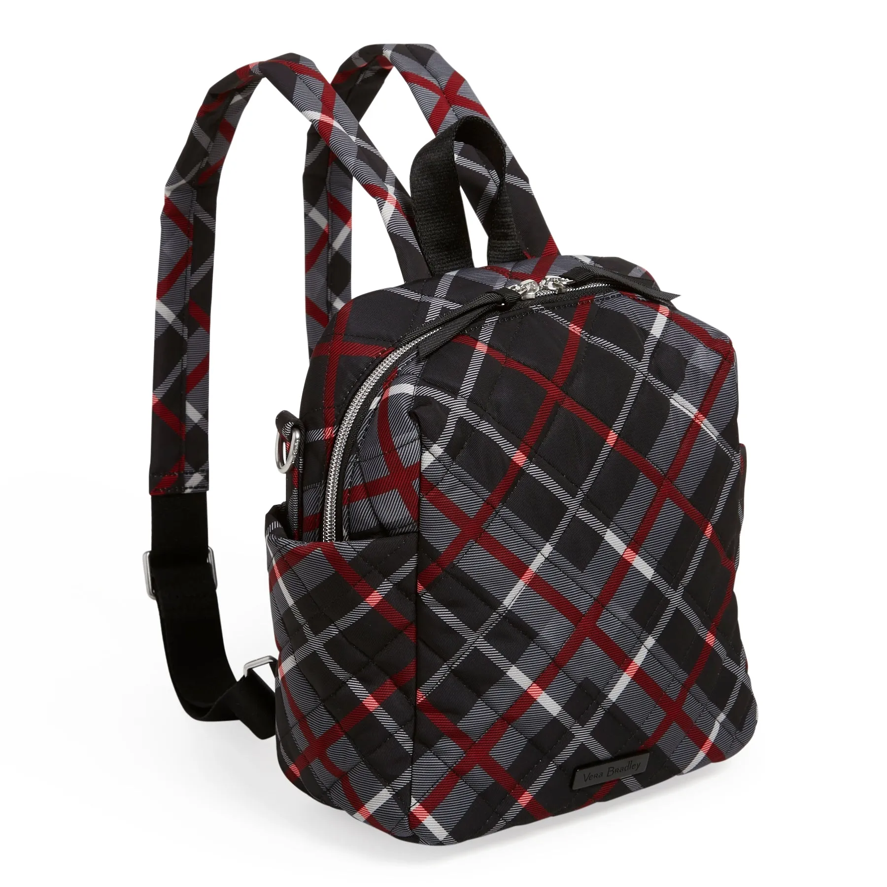 Convertible Small Backpack - Paris Plaid