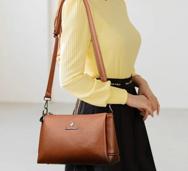 Cross-border popular genuine leather women's shoulder bag spring new middle-aged mother large capacity crossbody women's small bag