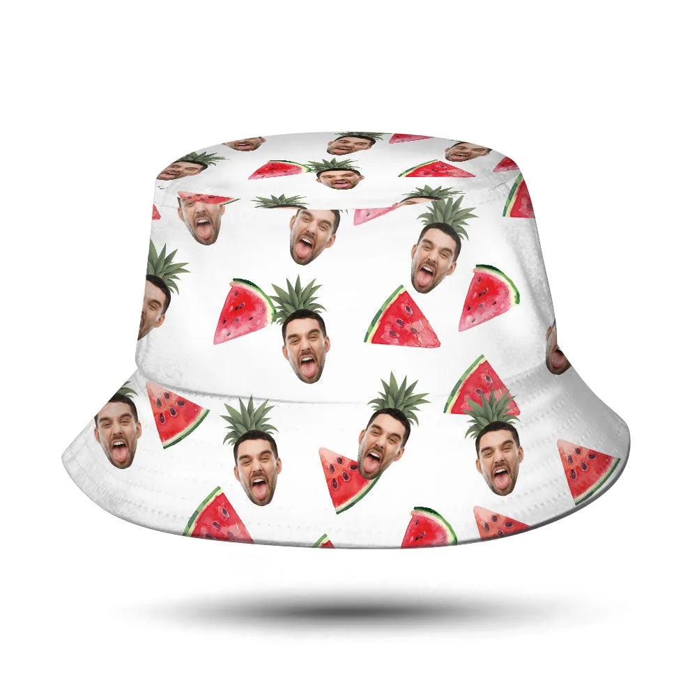 Custom Funny Bucket Hat Personalised Face Fruits Bucket Hat Summer Wide Brim Fisherman Hat Gifts