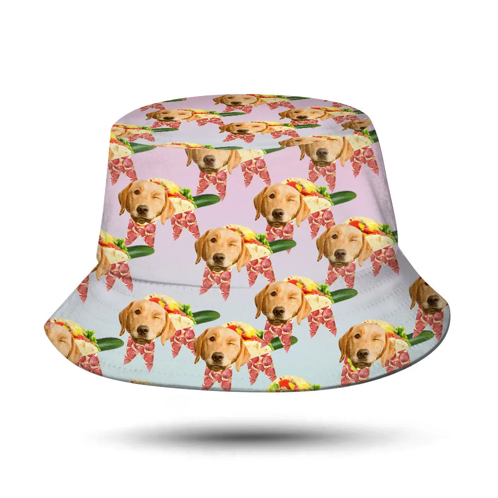 Custom funny Bucket Hat Personalised Food Bucket Hat Summer Wide Brim Fisherman Hat Gifts