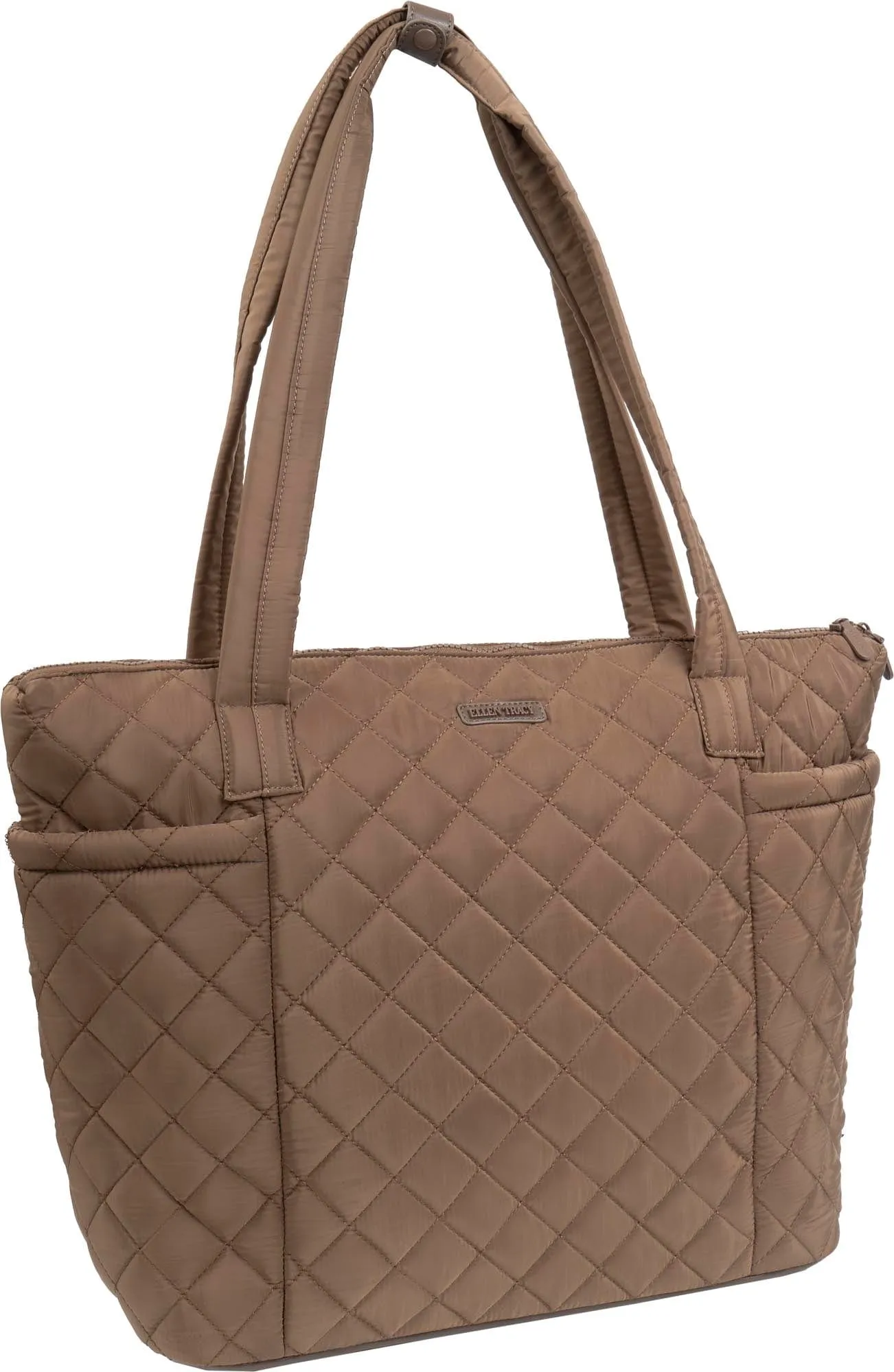 Ellen Tracy 20 Inch Diamond Quilted Nylon Large Travel Workbook Tote Bag