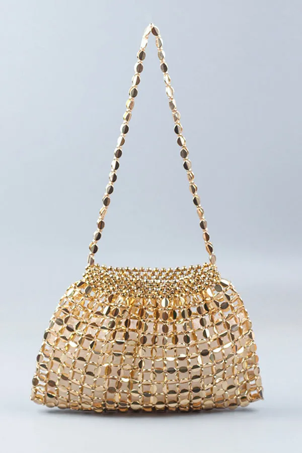 Fashion Handmade Flat Beaded Beaded Woven Handbag Bag