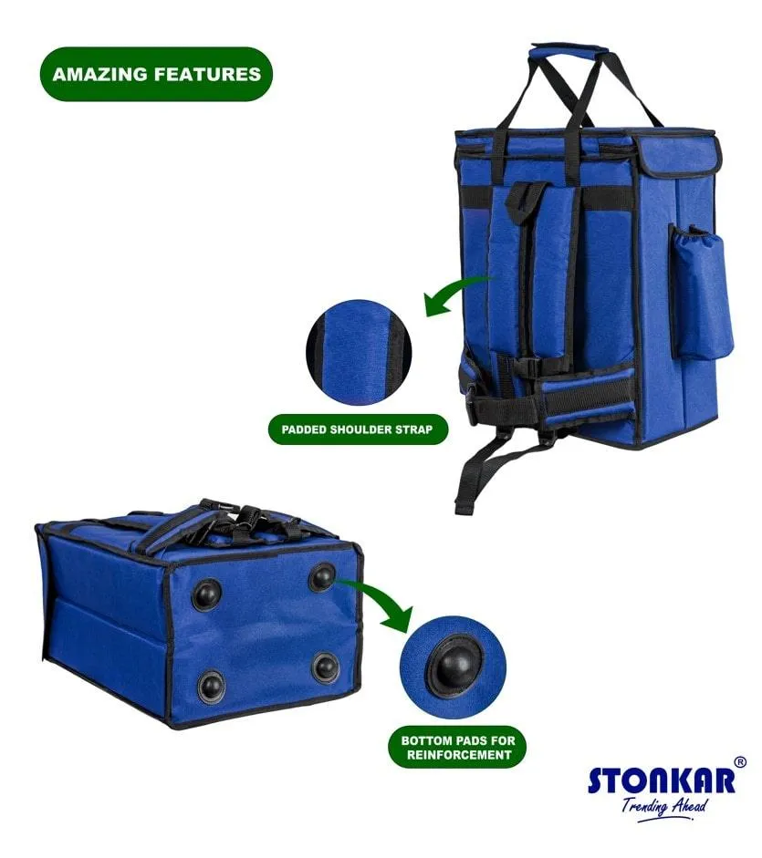 Insulated Delivery Bag | Thermal Bag for Hot and Cold Delivery | Size 18" Inch (Blue)