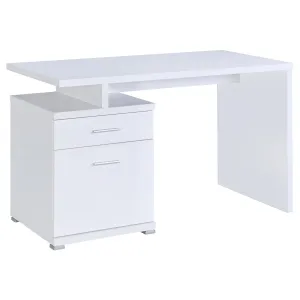 Irving 2-drawer Office Desk with Cabinet White