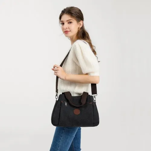 Kono Canvas Multi-Functional Cross Body Bag - Grey | Stylish & Durable Tote for Travel, Work & More