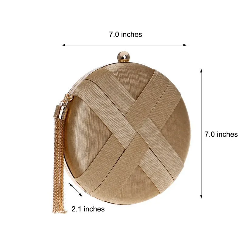 Luxy Moon Round Women Stripe Weaving Evening Bags