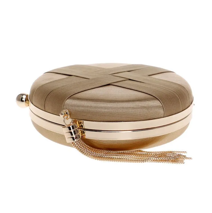 Luxy Moon Round Women Stripe Weaving Evening Bags