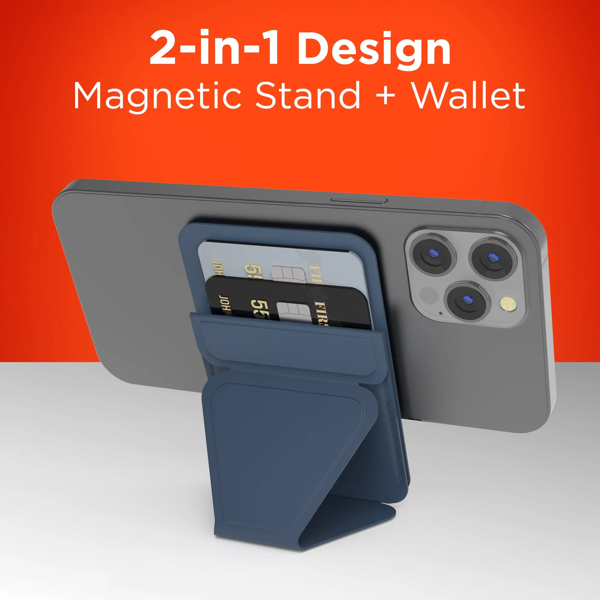 MagFold Stand   Wallet for MagSafe | Blue