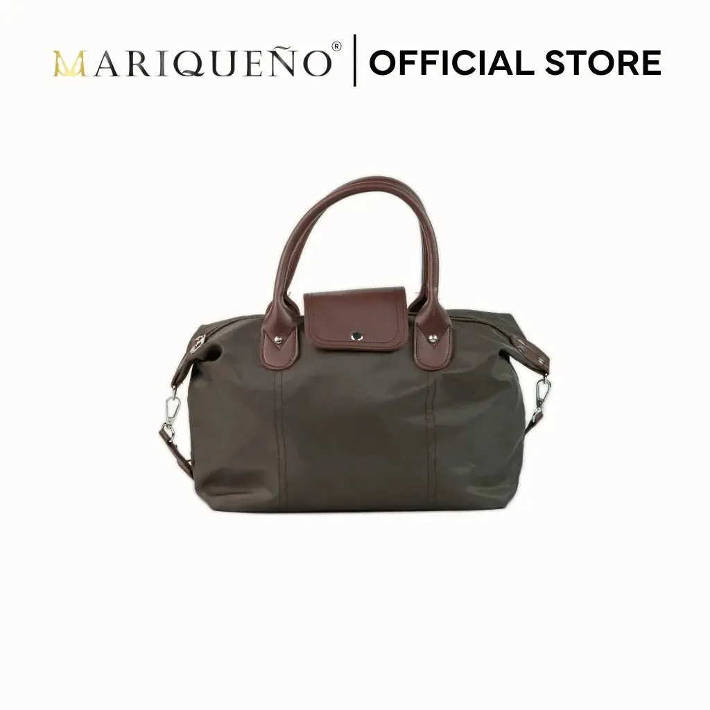 MARTHA Nylon Canvas Tote Bag in Choco Brown