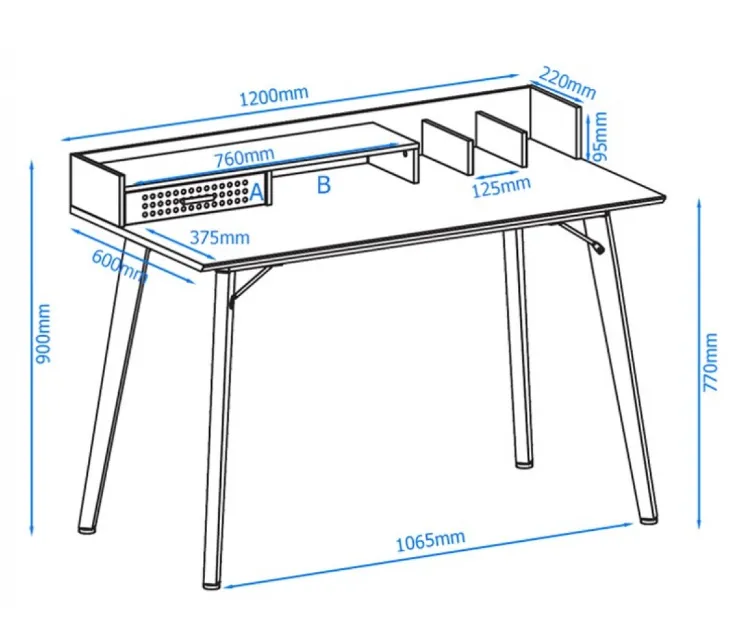 Memphis Walnut & Grey Home Office Desk