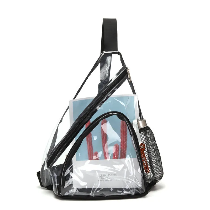 Men Women Waterproof Lightweight Transparent PVC Shoulder Bag