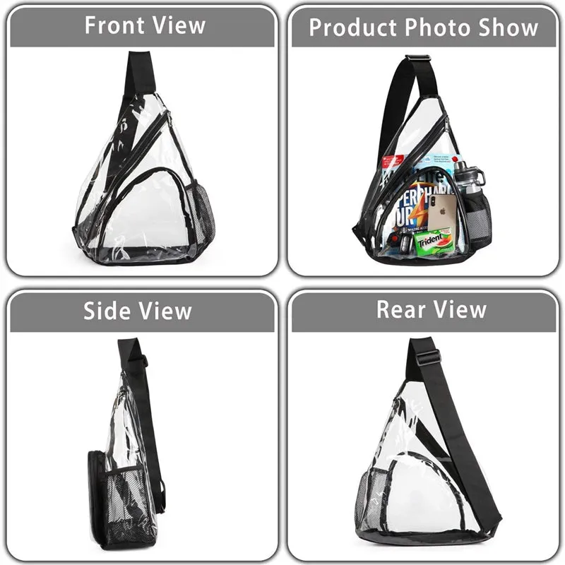 Men Women Waterproof Lightweight Transparent PVC Shoulder Bag