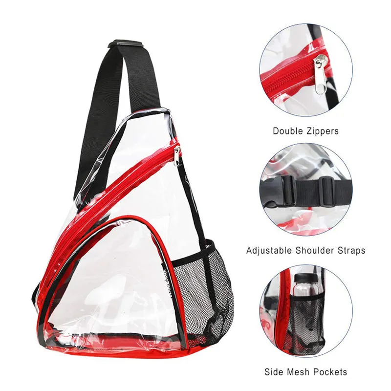 Men Women Waterproof Lightweight Transparent PVC Shoulder Bag