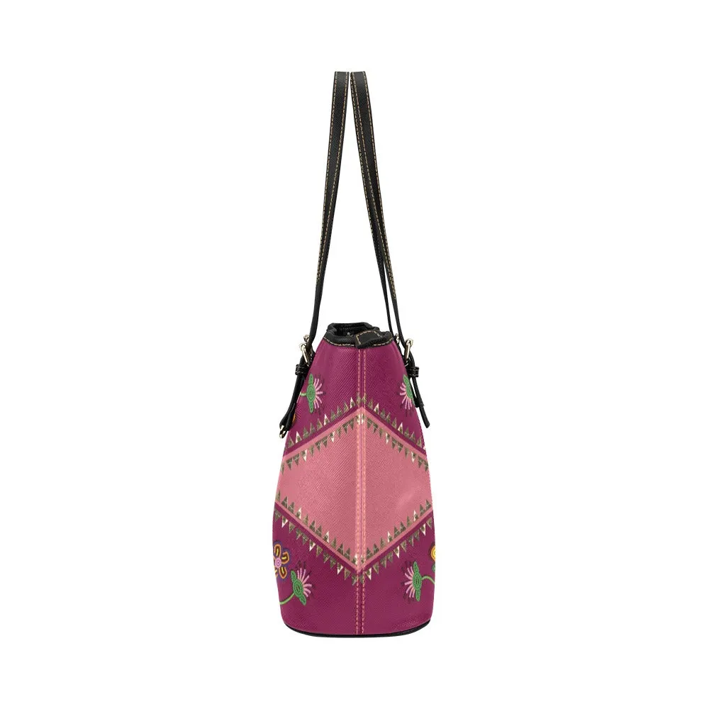 Metis Maroon Leather Tote