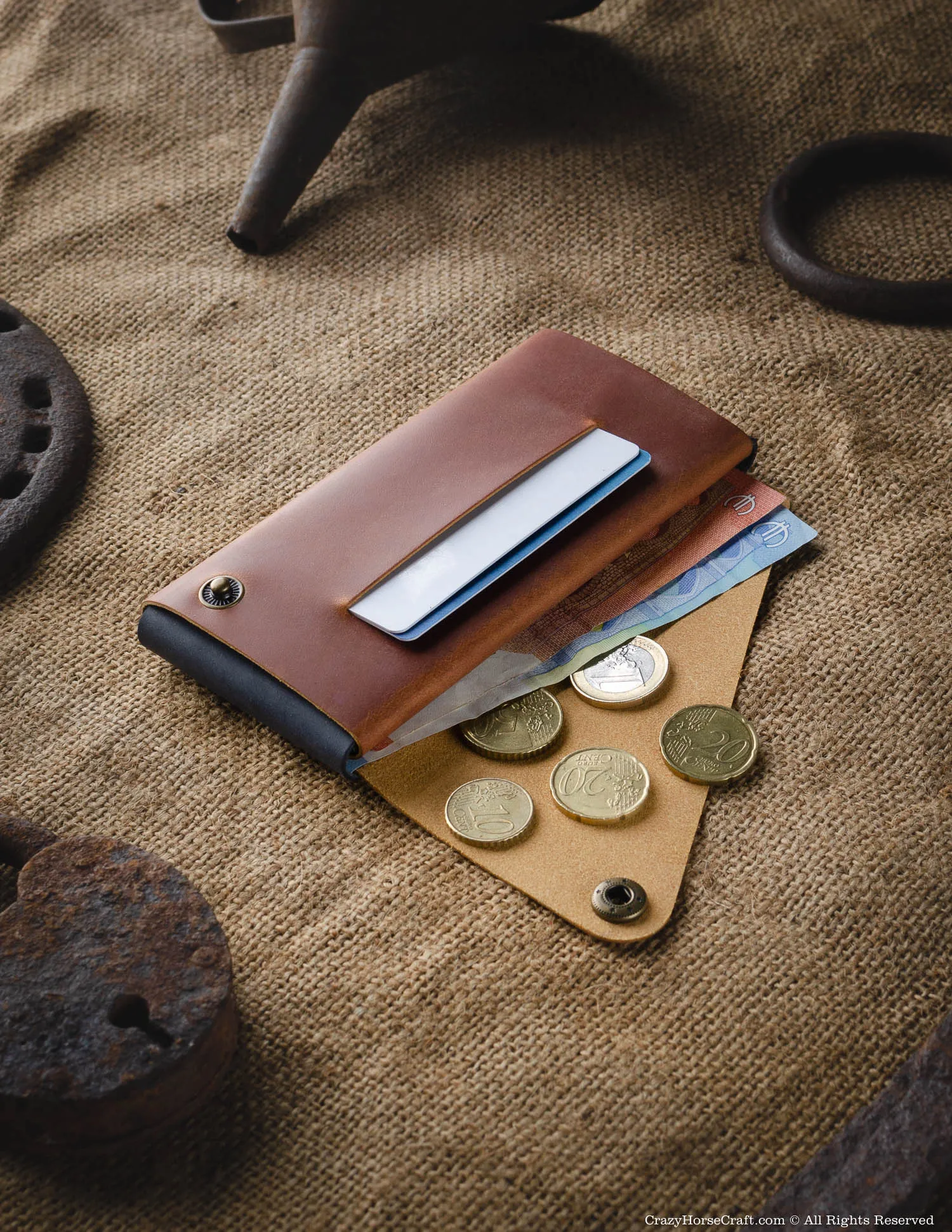 Minimalist Phone case / wallet | Classic Brown