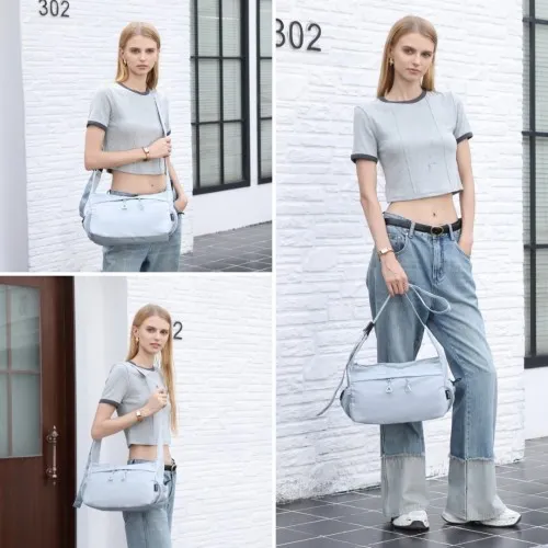 Miss Lulu Blue Ultra-Light Water-Resistant Crossbody Bag - Stylish & Practical for Urban Commutes