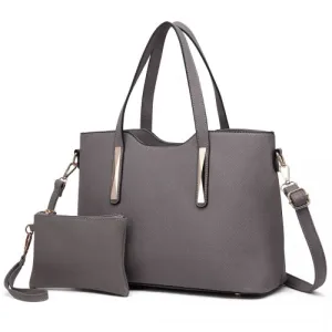 Miss Lulu Grey PU Leather Handbag & Purse - Stylish and Spacious | High-Quality Women's Bag