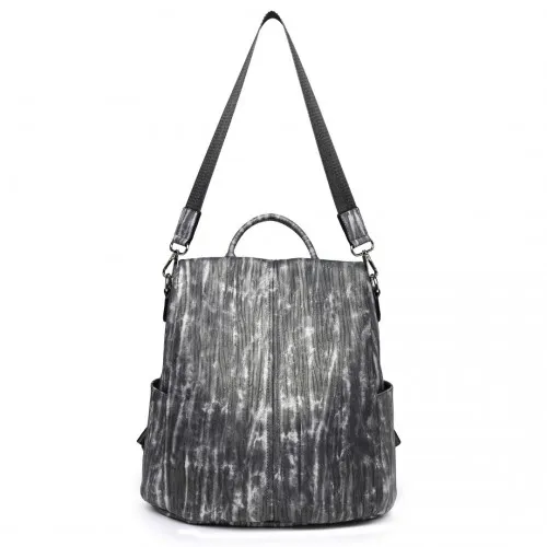 Miss Lulu Versatile Anti-Theft PU Leather Convertible Bag and Backpack - Black, Stylish & Waterproof