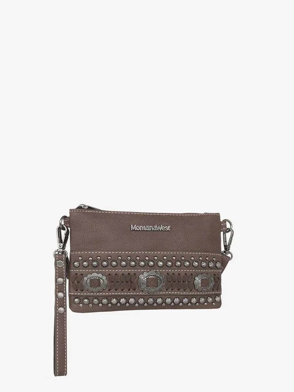 Montana West Concho Studs Crossbody Wristlet