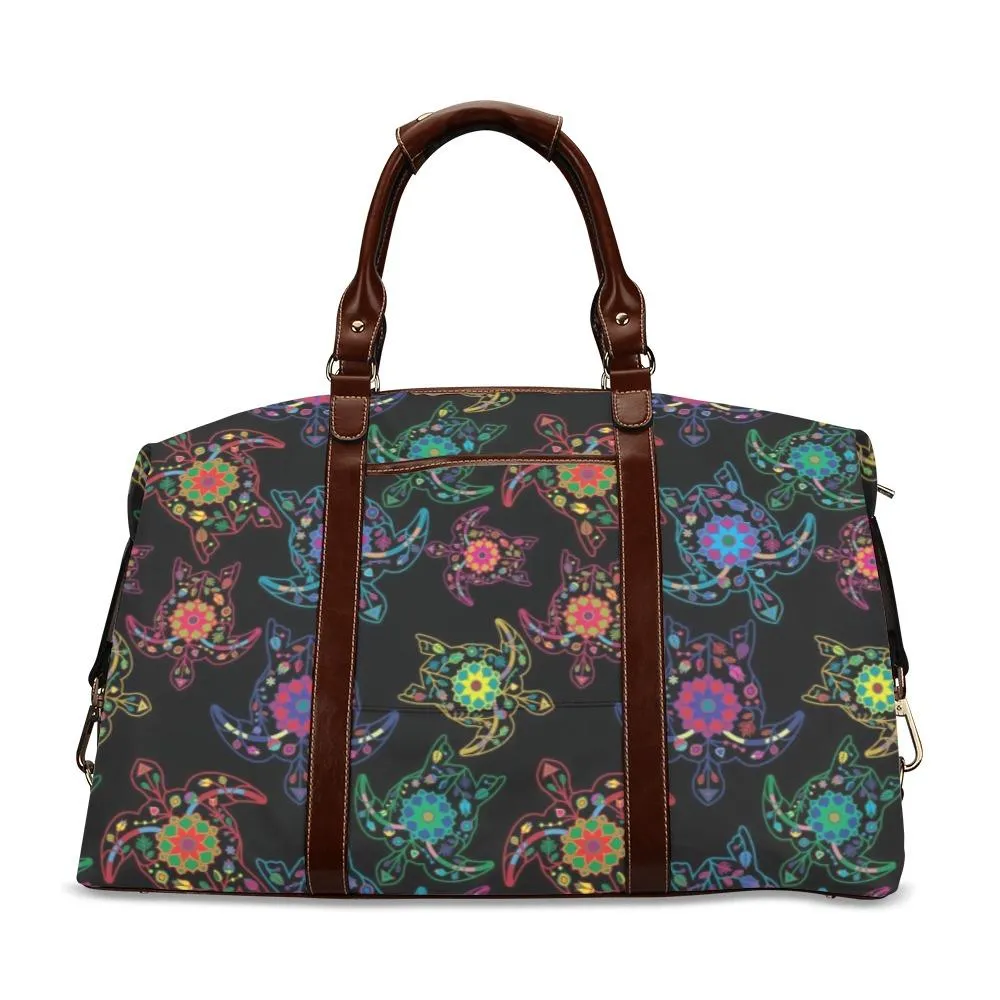 Neon Floral Turtles Classic Travel Bag