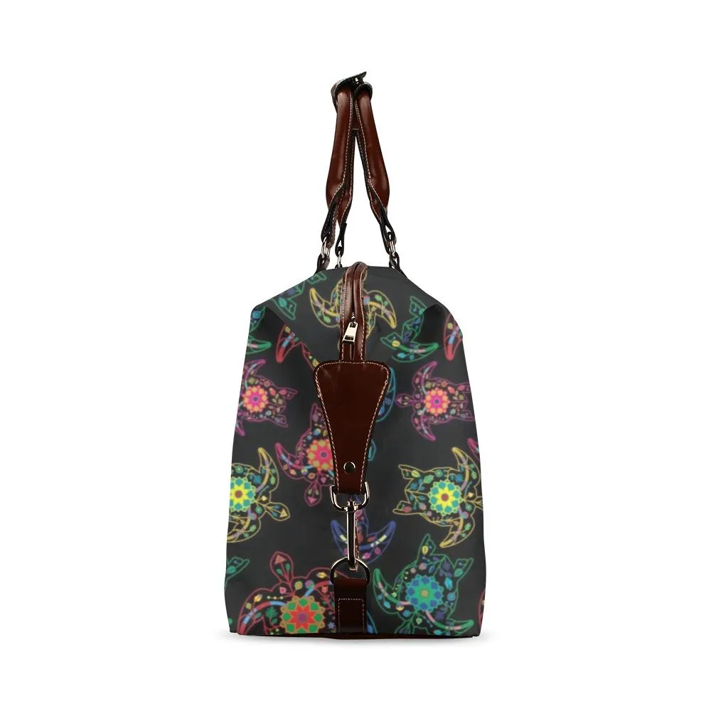 Neon Floral Turtles Classic Travel Bag