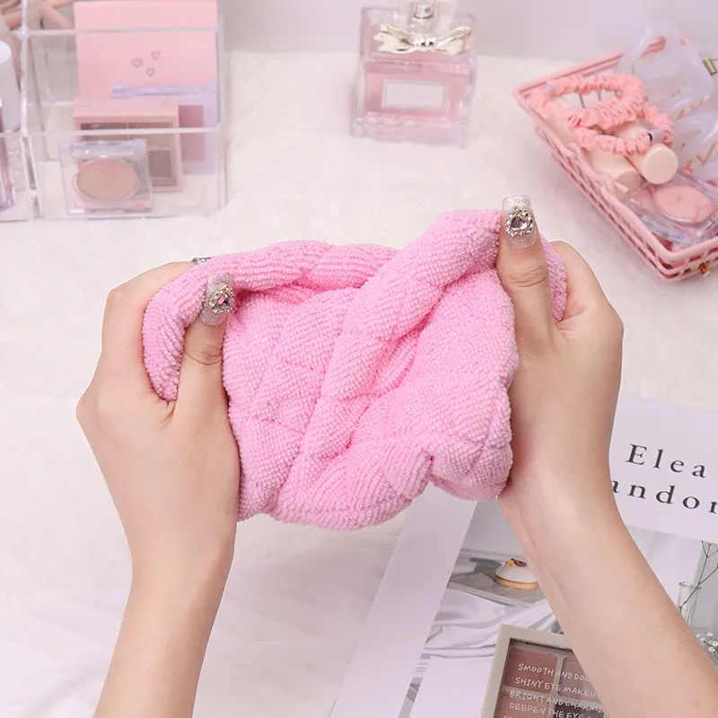 New plush cosmetic bag, small fresh, high-looking, large-capacity student storage bag, girls' portable pencil case, can be customized