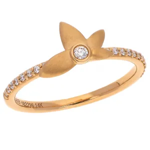 Noam Carver Fine Jewelry 14K Yellow Gold Diamond Ring with Floral Accent