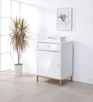 Ottey White High Gloss & Gold Cabinet