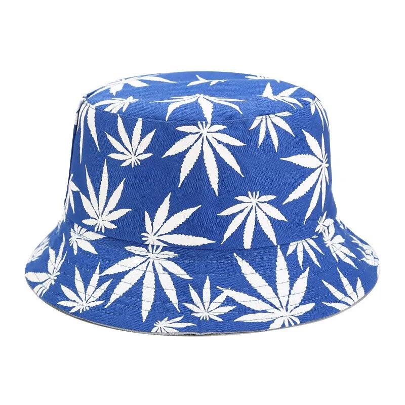 Panama Leaf Print Bucket Hat Hip Hop Fisherman Hat Men Women Outdoor Summer Casual Cotton Bob chapeau Visor Bucket Cap