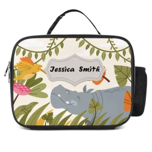 Personalized Name Carton Pattern Insulated Lunch Bag