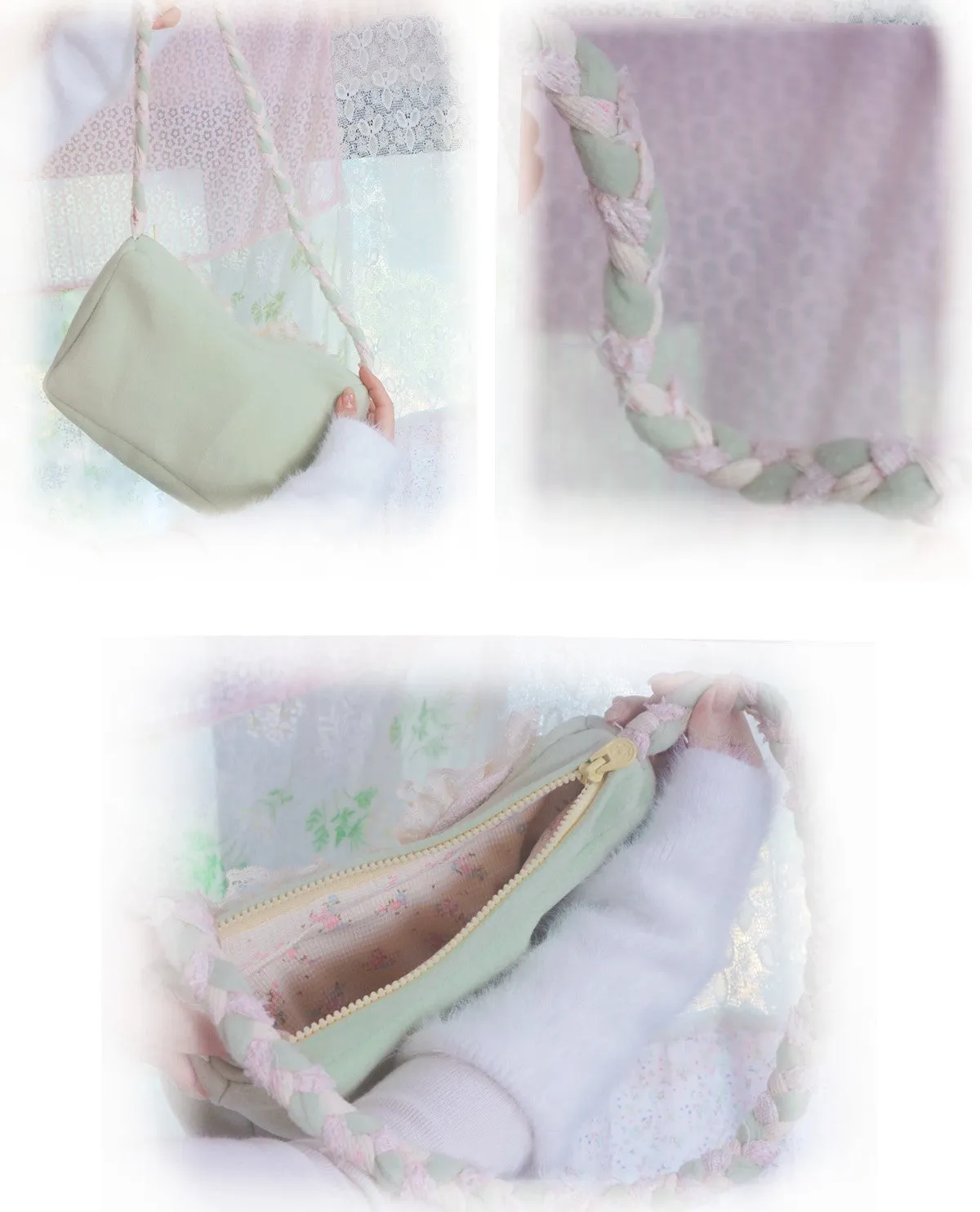 [Rose Island] Spring Butterfly Zipper Shoulder Bag