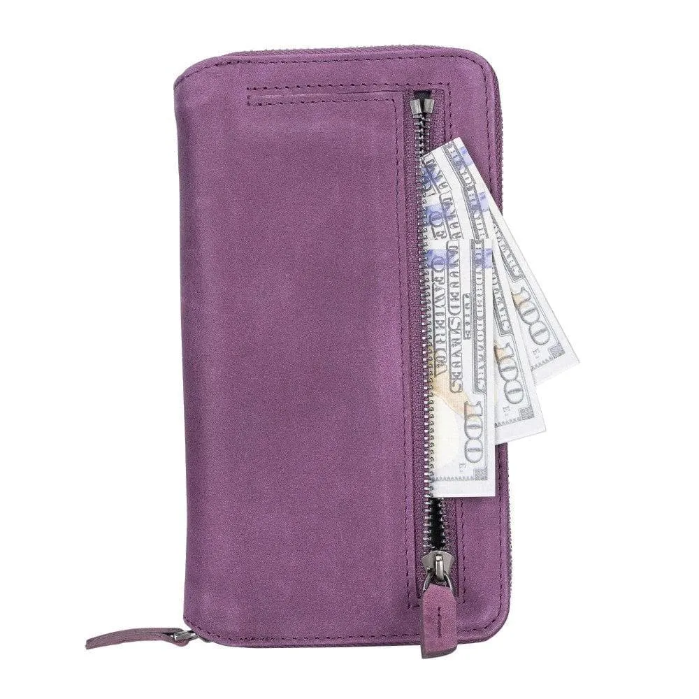 Samsung Galaxy S22 Series Zippered Leather Detachable Wallet Case