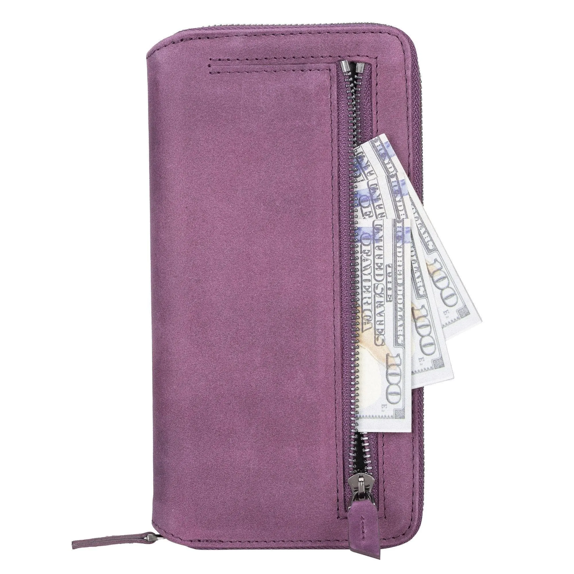 Samsung Galaxy S22 Series Zippered Leather Detachable Wallet Case