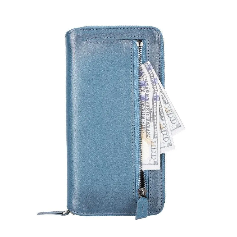 Samsung Galaxy S22 Series Zippered Leather Detachable Wallet Case